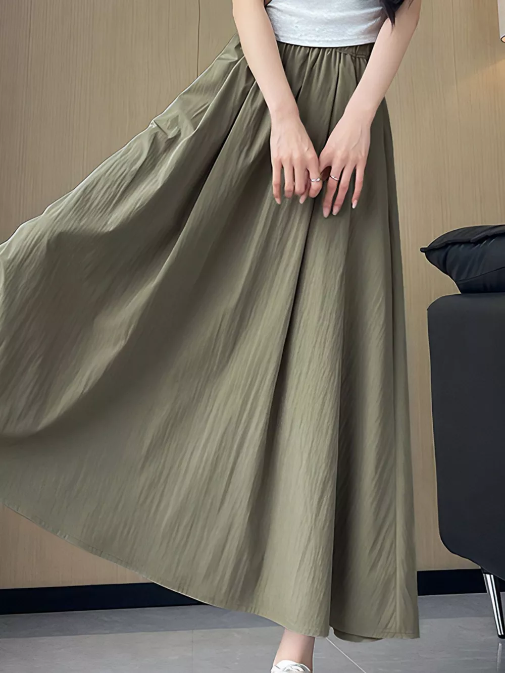 Flowy A-Line Maxi Skirt, image 4