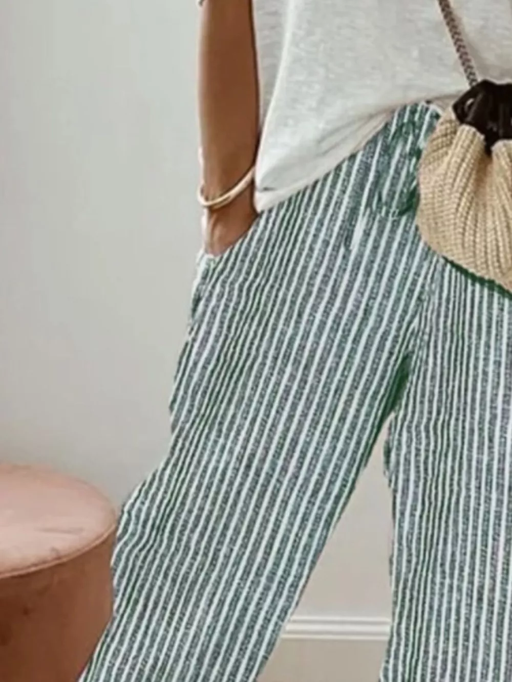 Striped Cropped Pants, image 7
