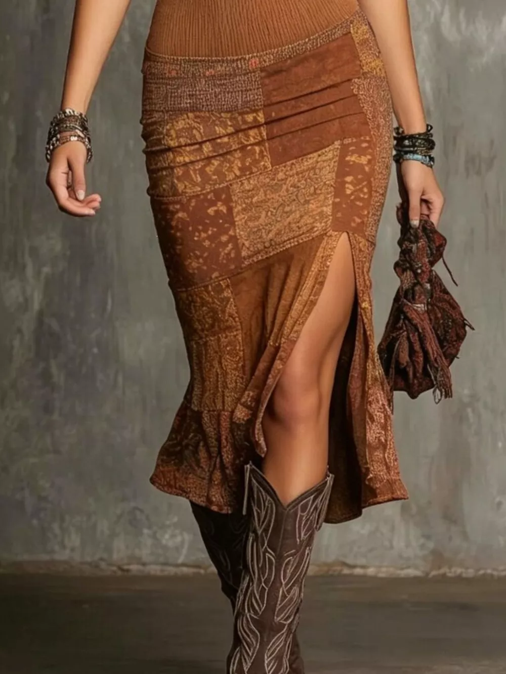 Slit Printed Sleeveless Midi Dress, image 7