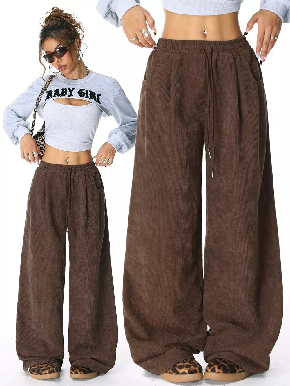 Corduroy Wide Leg Pants, image 13