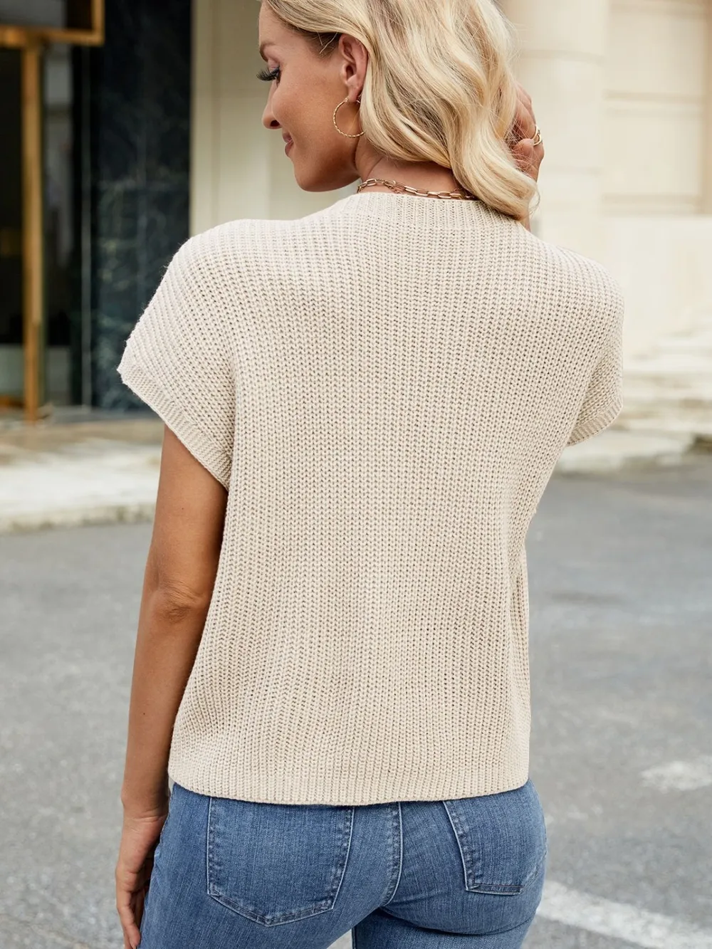 Round Neck Short Sleeve Sweater, image 17