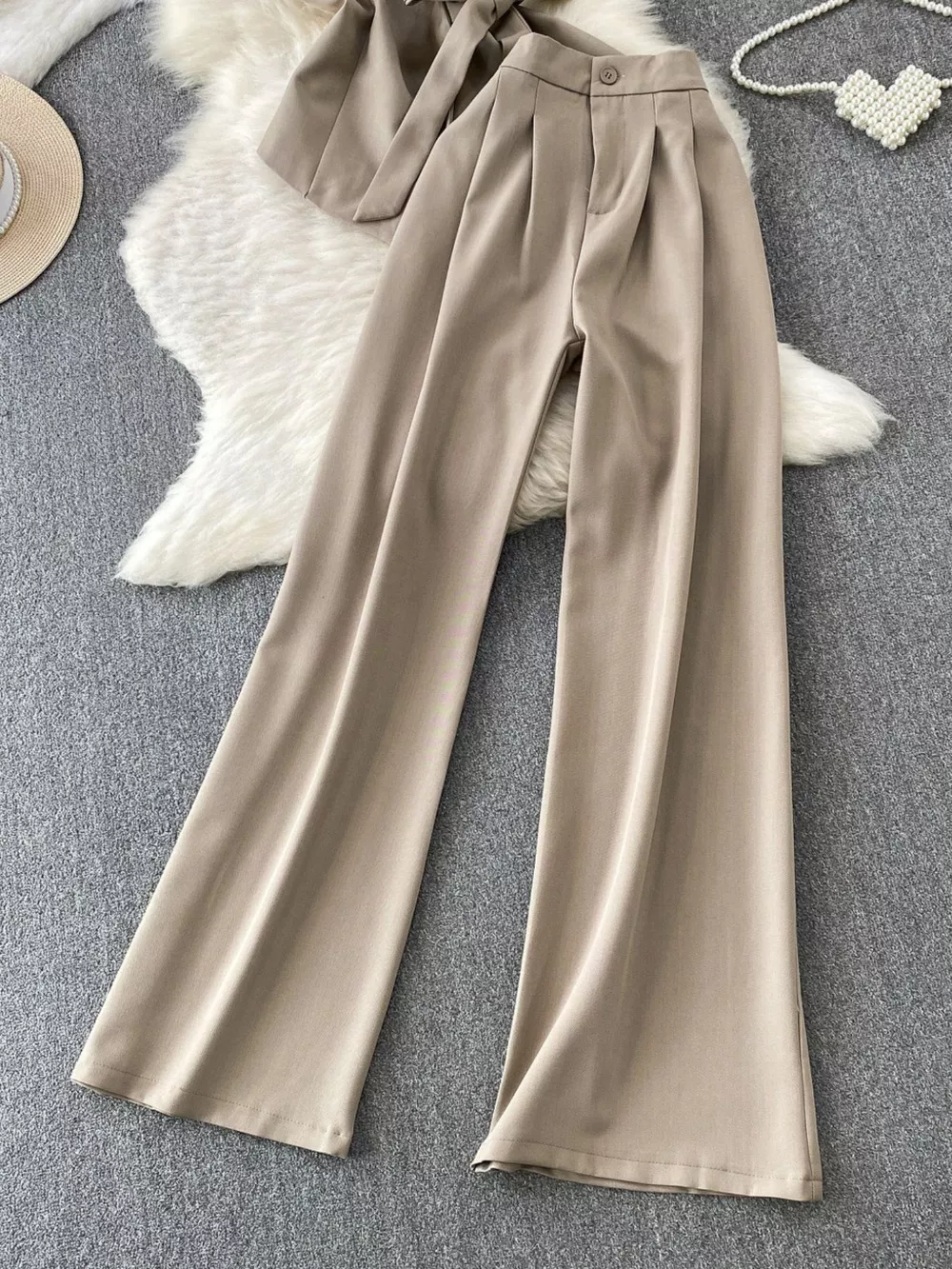 Sleeveless Blazer and Wide-Leg Pants Set, image 4