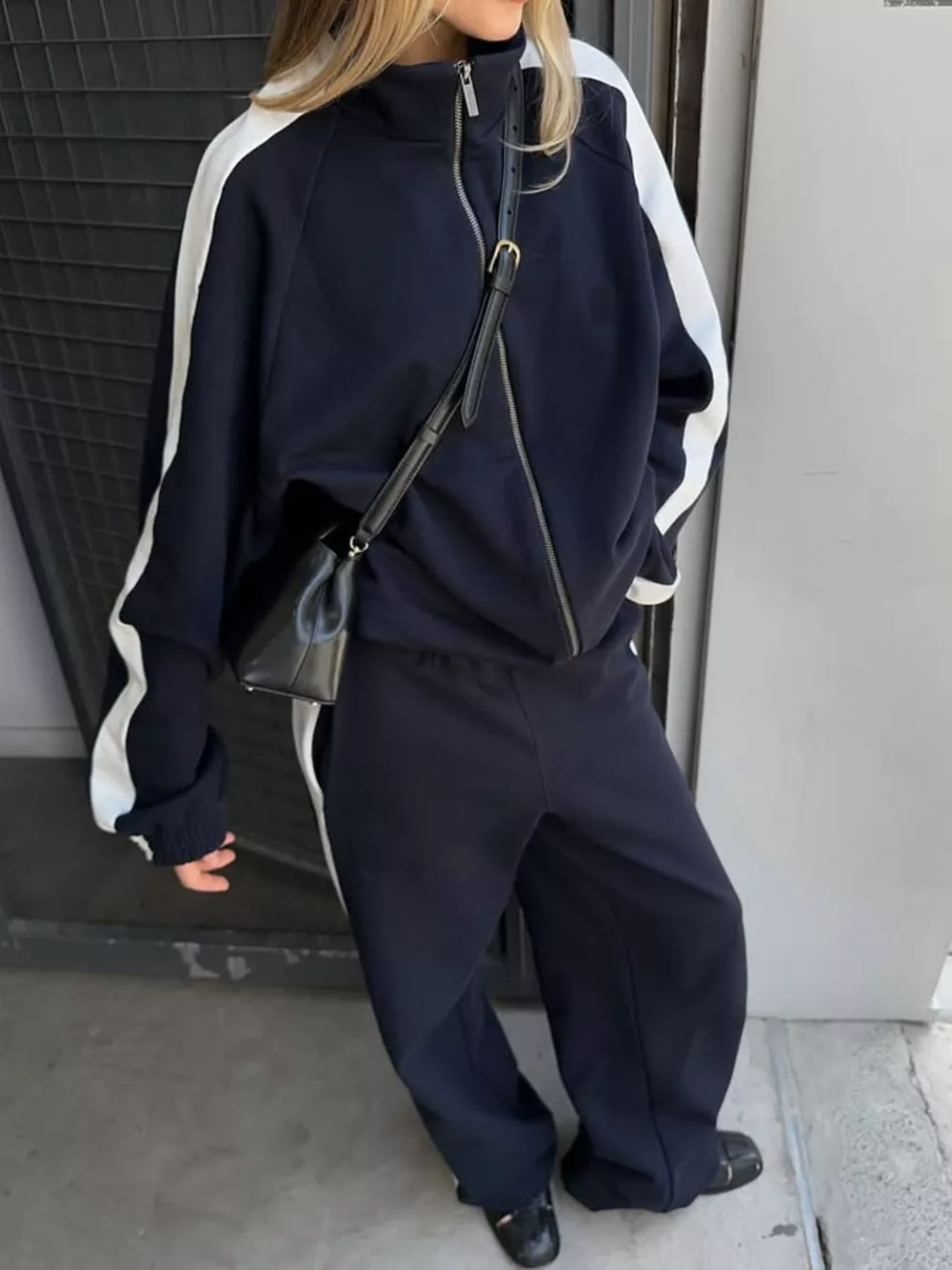 Zip Up Long Sleeve Outerwear and Pants Set, image 25