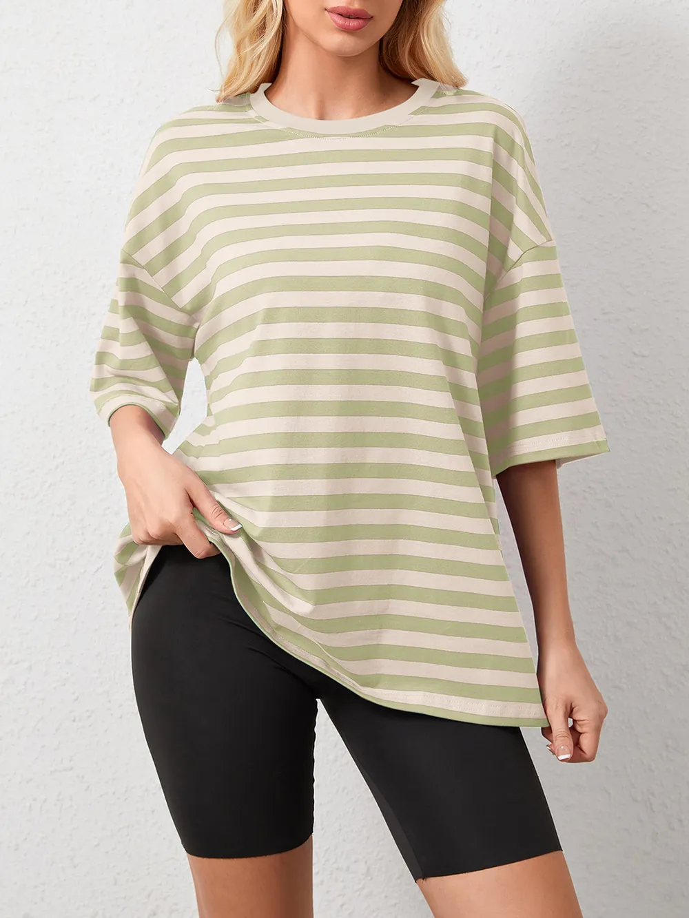 Striped Round Neck Half Sleeve T-Shirt, image 17