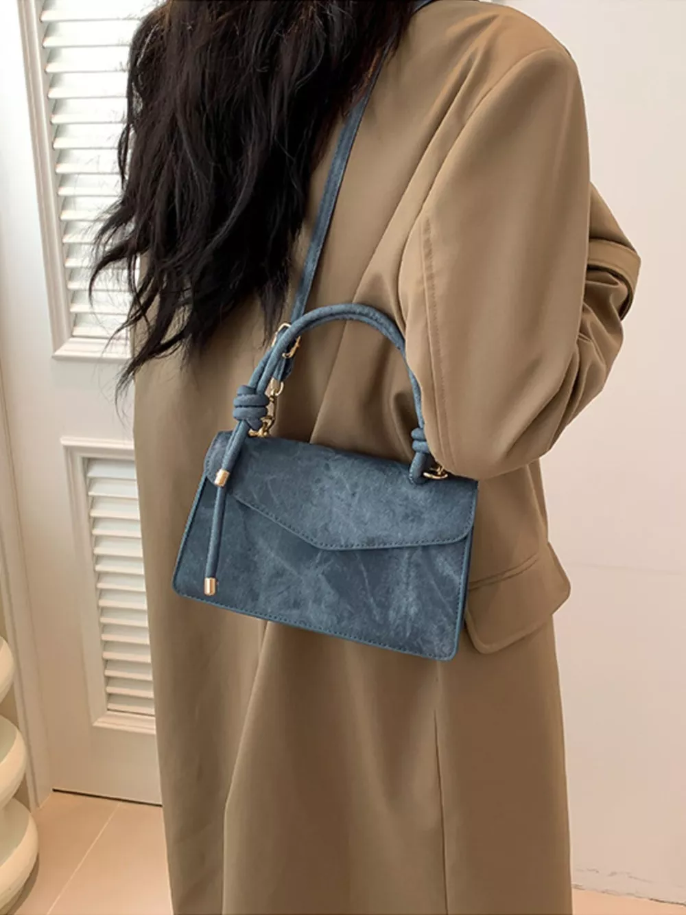 Flap Crossbody Bag with Top Handle, image 16