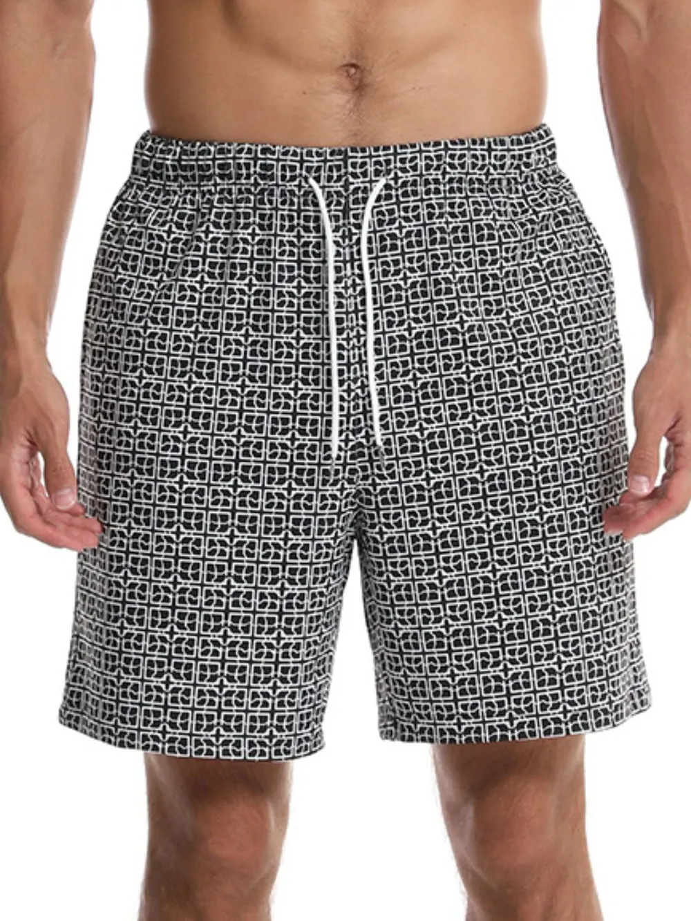 Men's Drawstring Printed Shorts with Pockets, image 6