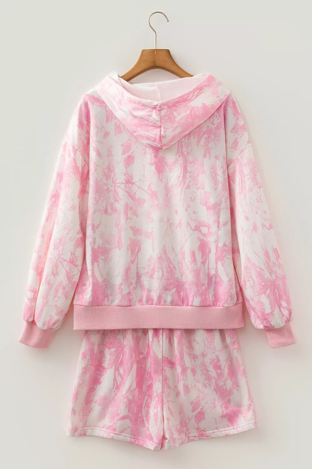 Abstract Print Loose Hoodie Slim Shorts 2pcs Set, image 7