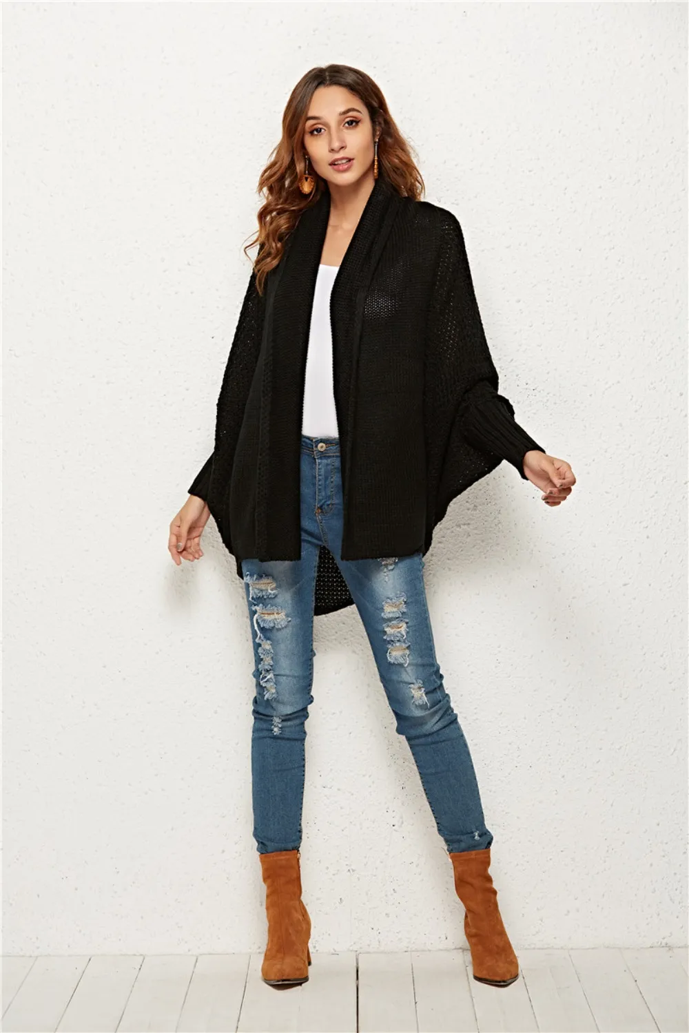 Open Front Batwing Sleeve Cardigan, image 19
