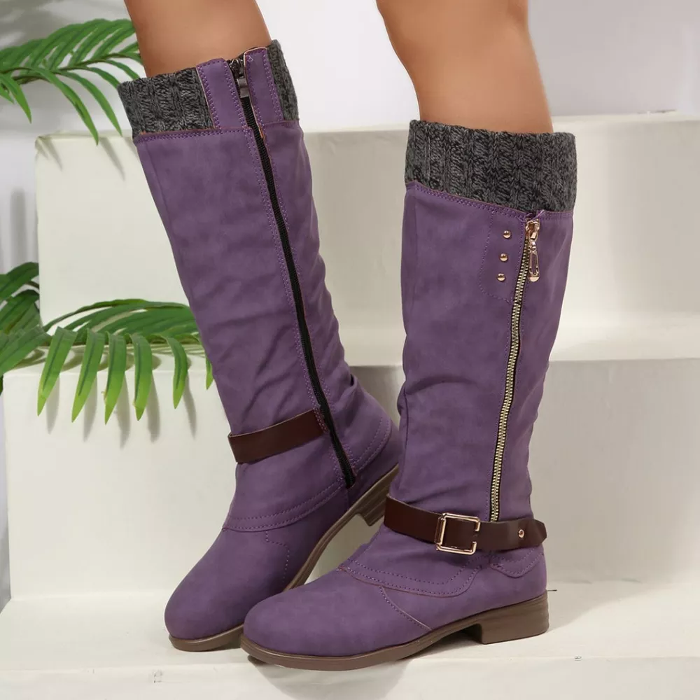 Round Toe Block Heels Boots, image 21