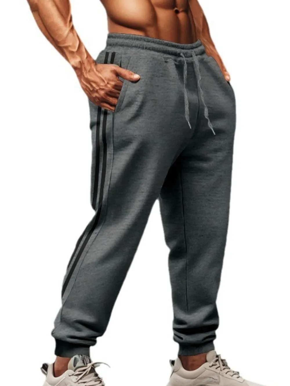 Men's Full Size Drawstring Pants With Pockets Plus Size, image 7