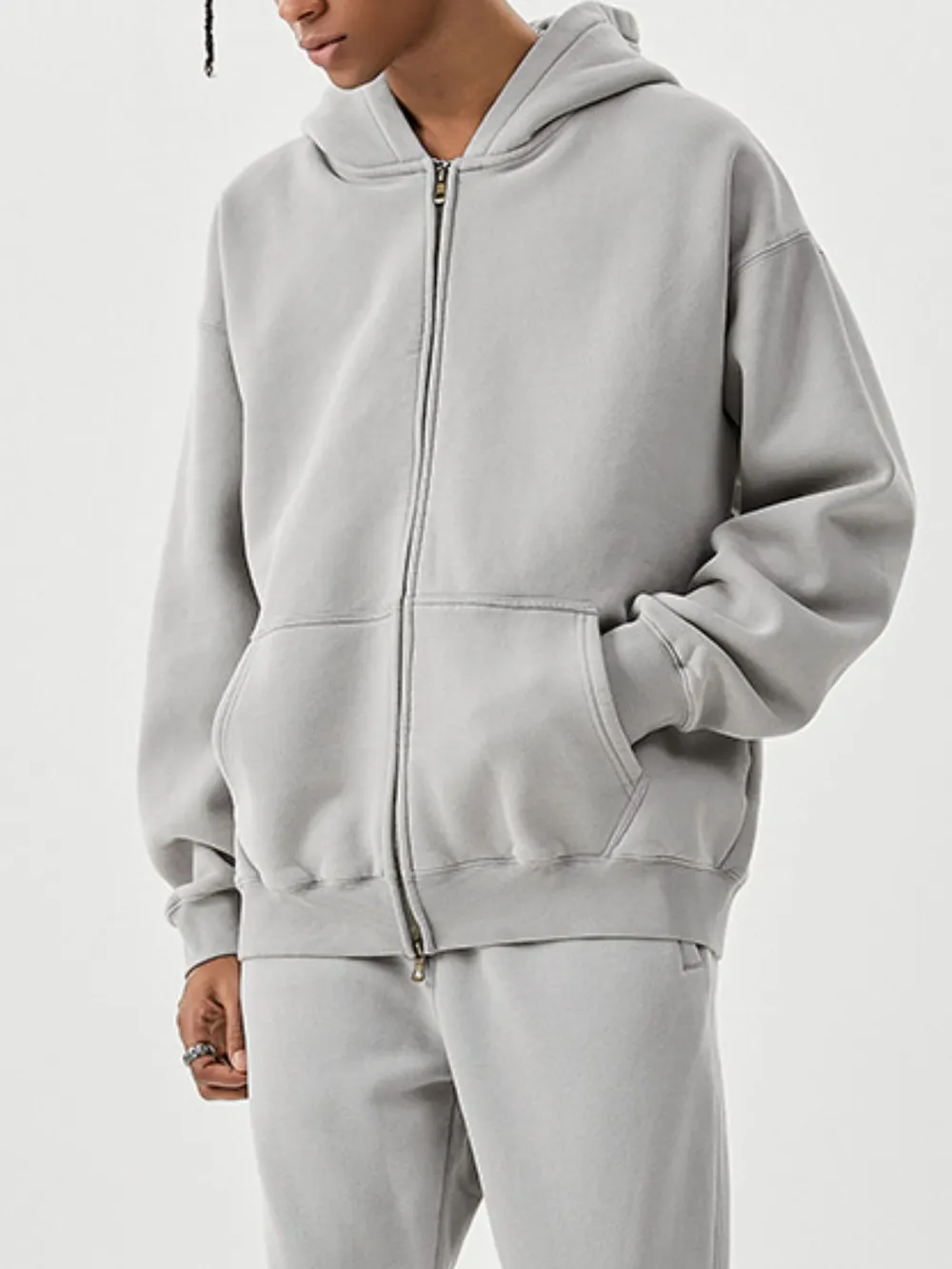 Men's Oversized Zip-Up Hoodie, image 5