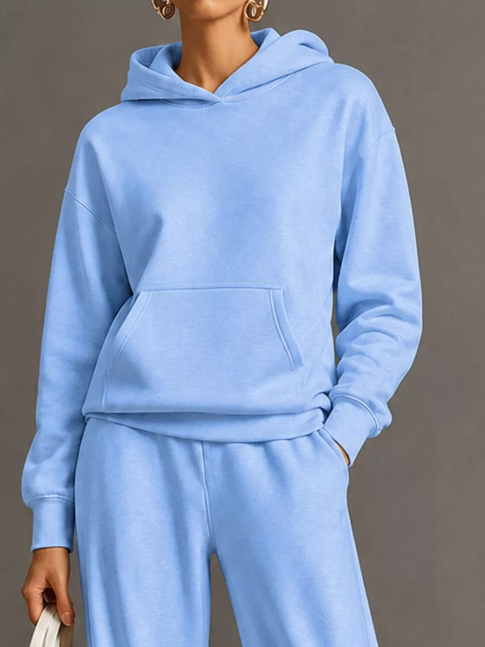 Kangaroo Pocket Hoodie and Pants Set, image 24