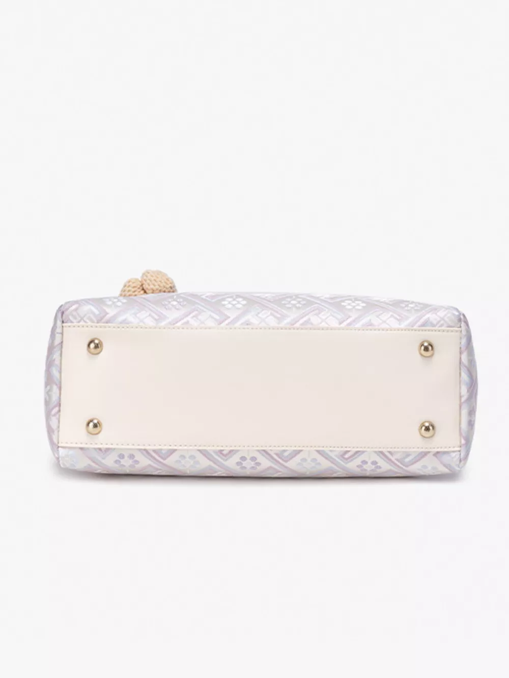 Geometric Pattern Jacquard Shoulder Bag with Detachable Teddy Bear Charm, image 8
