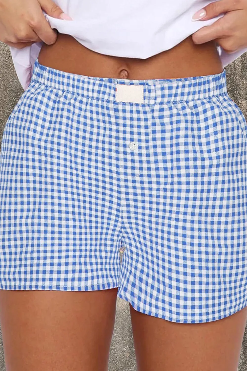 Plaid Gingham High Waist Shorts, image 7