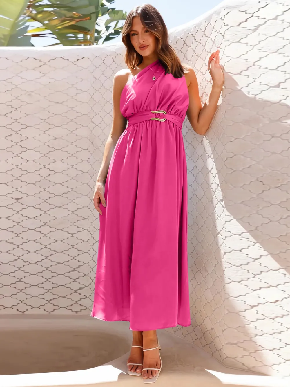 Single Shoulder Midi Dress, image 11