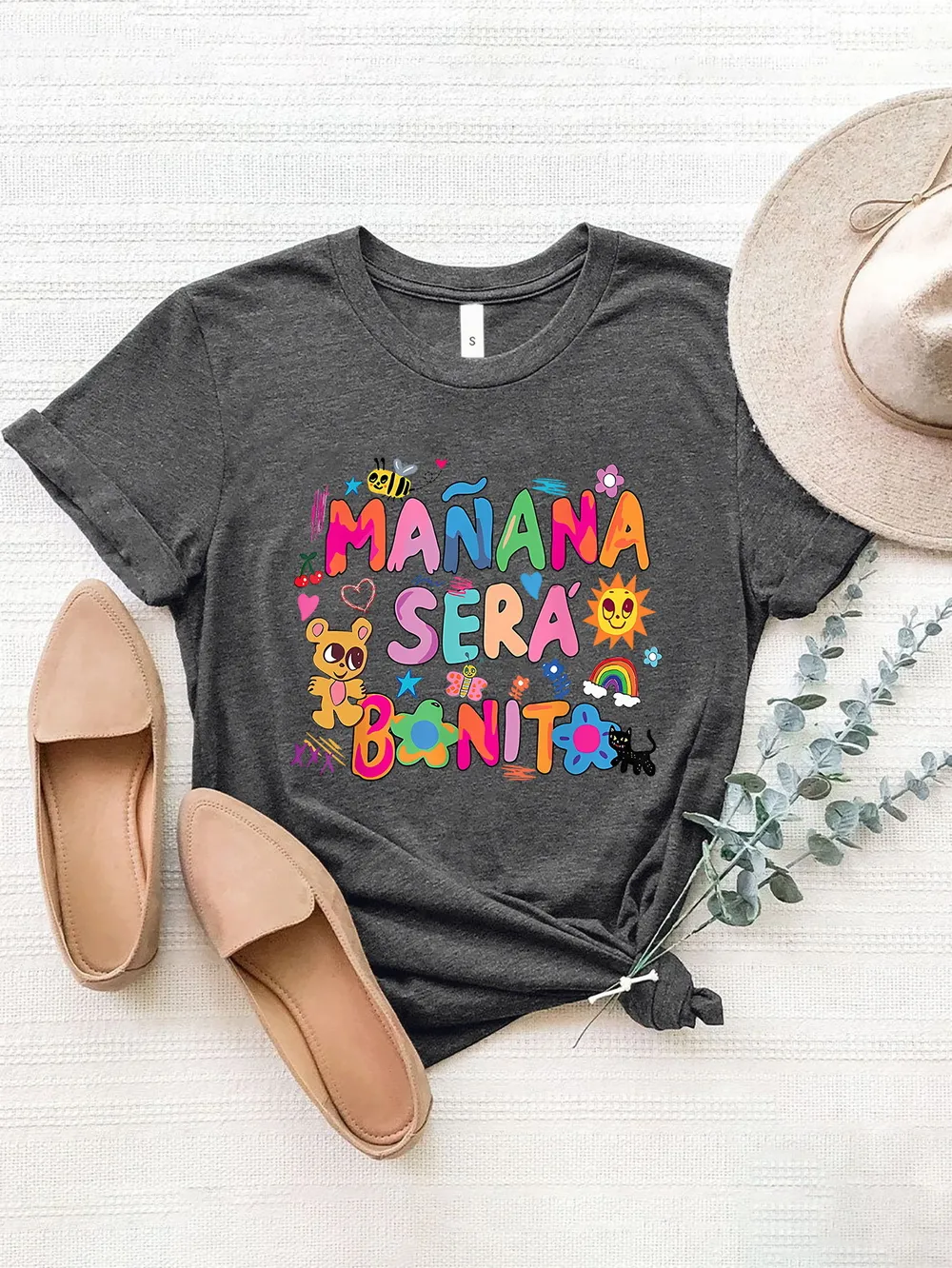 Letter Graphic Round Neck Short Sleeve T-Shirt, image 19