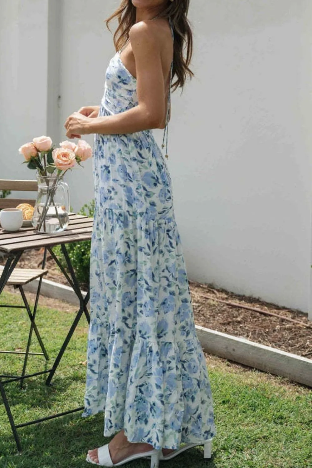 Floral Halter Neck Tiered Maxi Dress, image 11