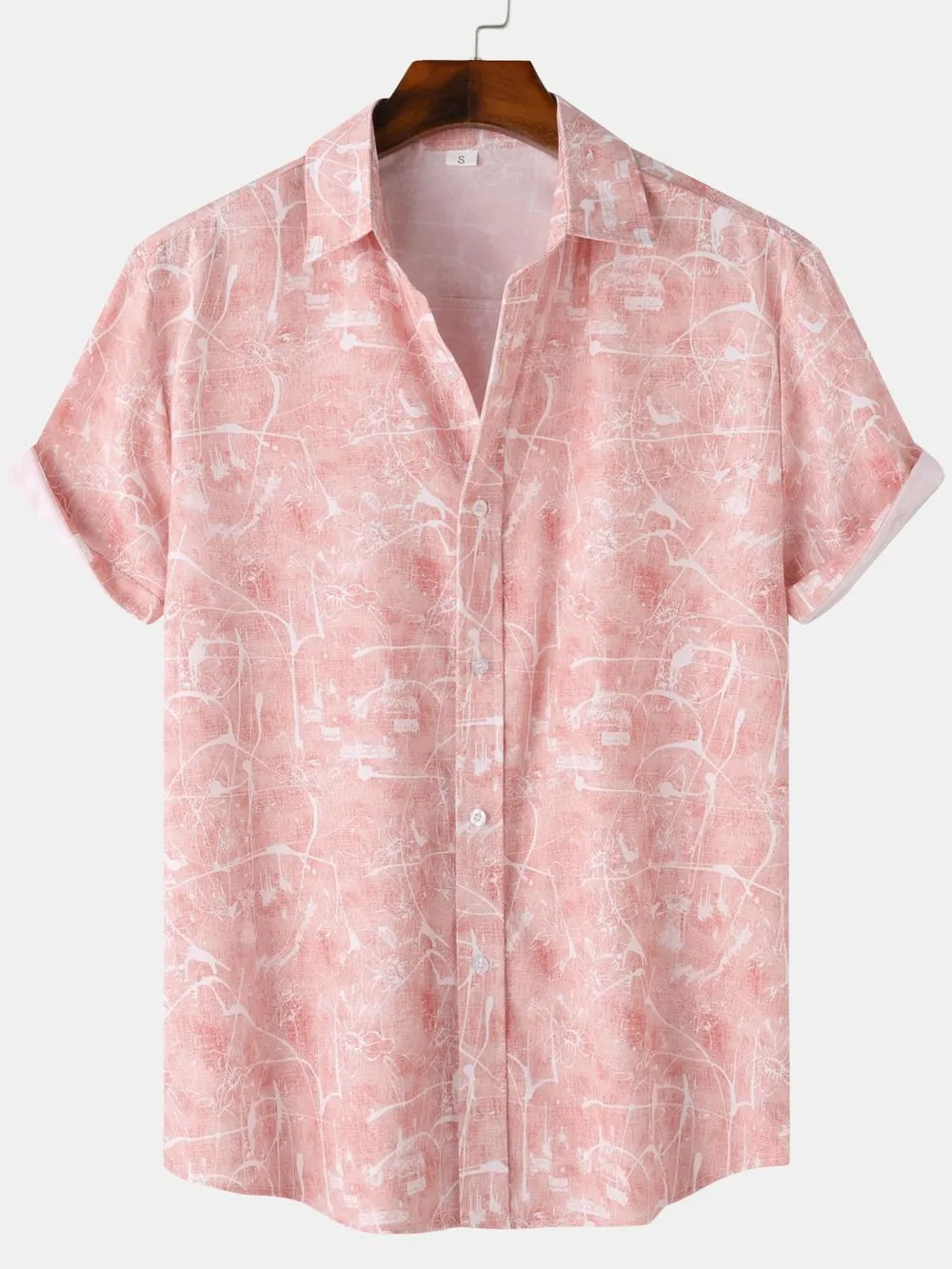 Men's Printed Short Sleeve Button Down Shirt, image 15