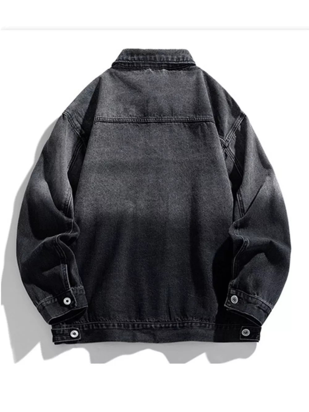 Men's Washed Button Up Denim Jacket, image 3