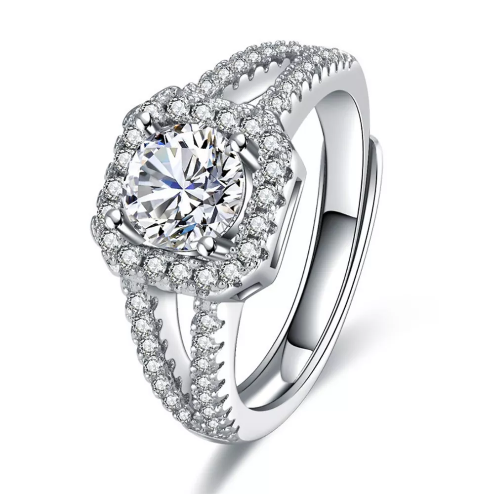 1 Carat Moissanite 925 Sterling Silver Ring, image 5