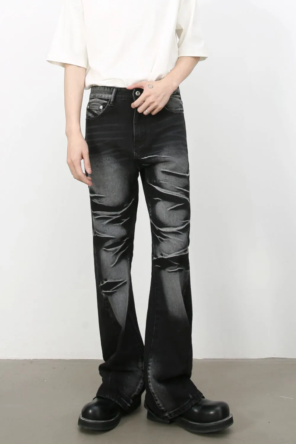 Men's Bootcut Jeans with Pockets, image 2