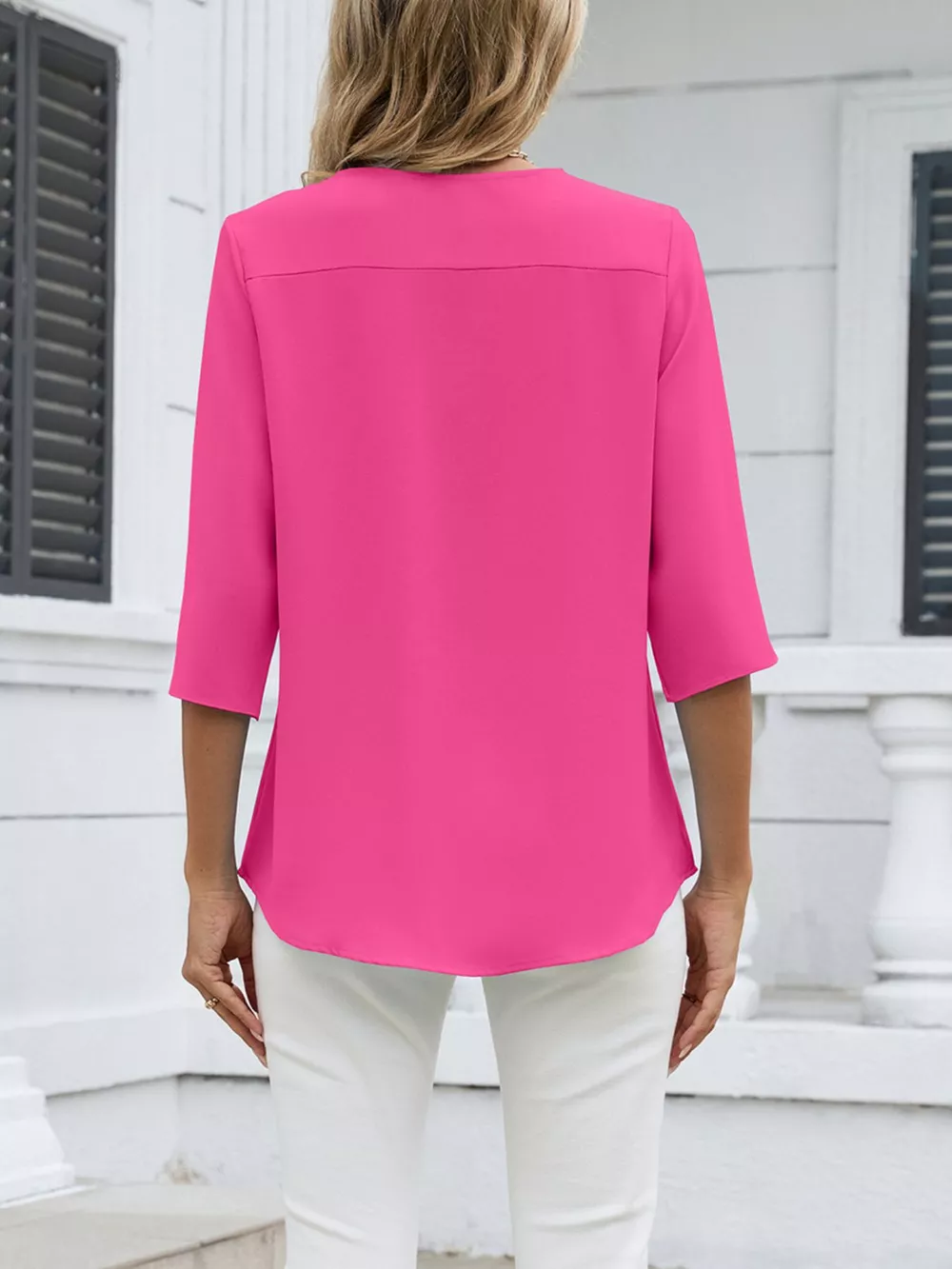 V-Neck 3/4 Sleeve Blouse, image 21