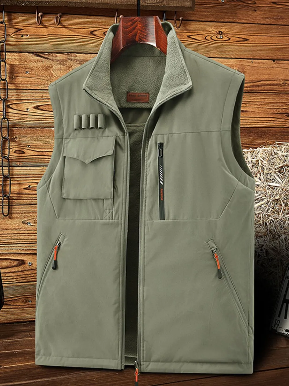 Men's Plus Size Zip Up Vest, image 4