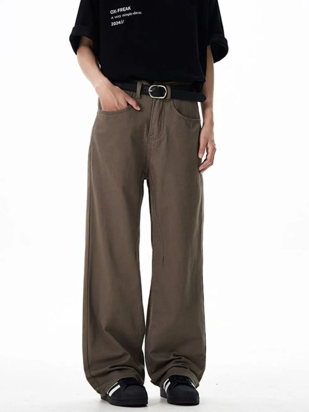 Men's Washed Wide-Leg Cargo Pants, image 7