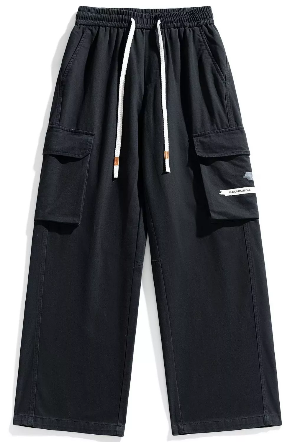 Men's Plus Size Loose Fit Cargo Pants with Drawstring, image 6