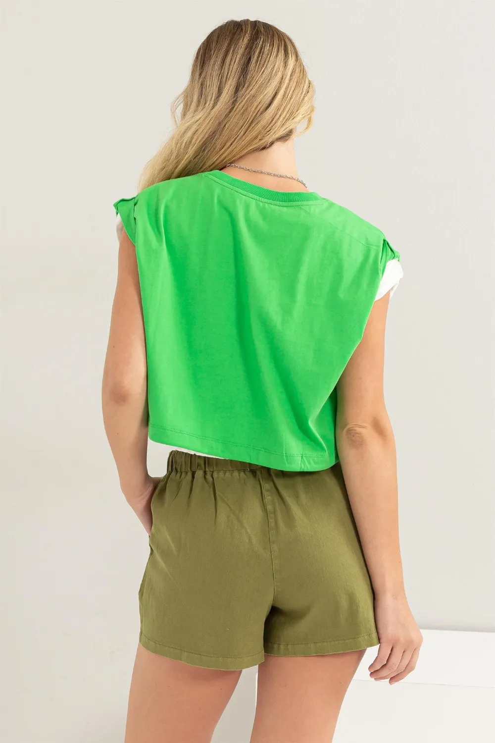 Drawstring Hem Crop Top, image 2