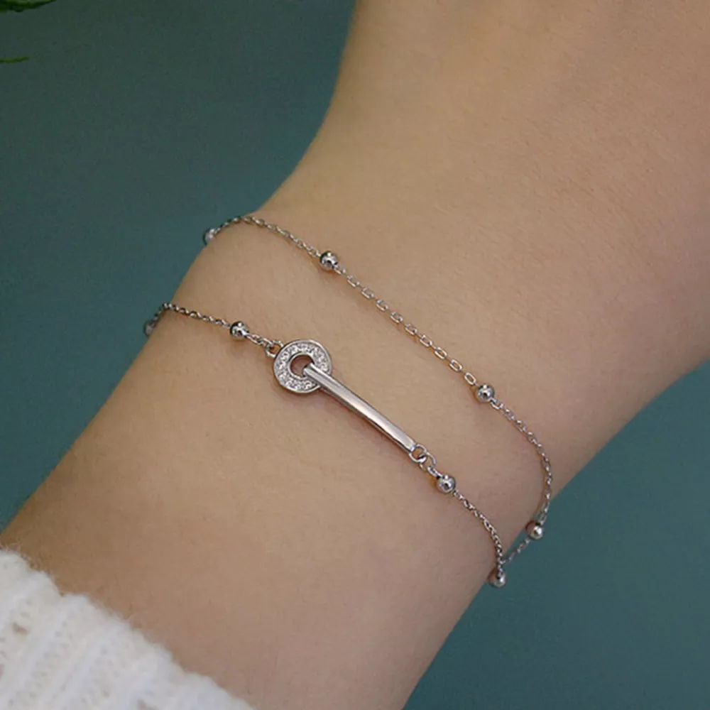 925 Sterling Silver Double Layered Bracelet, image 2