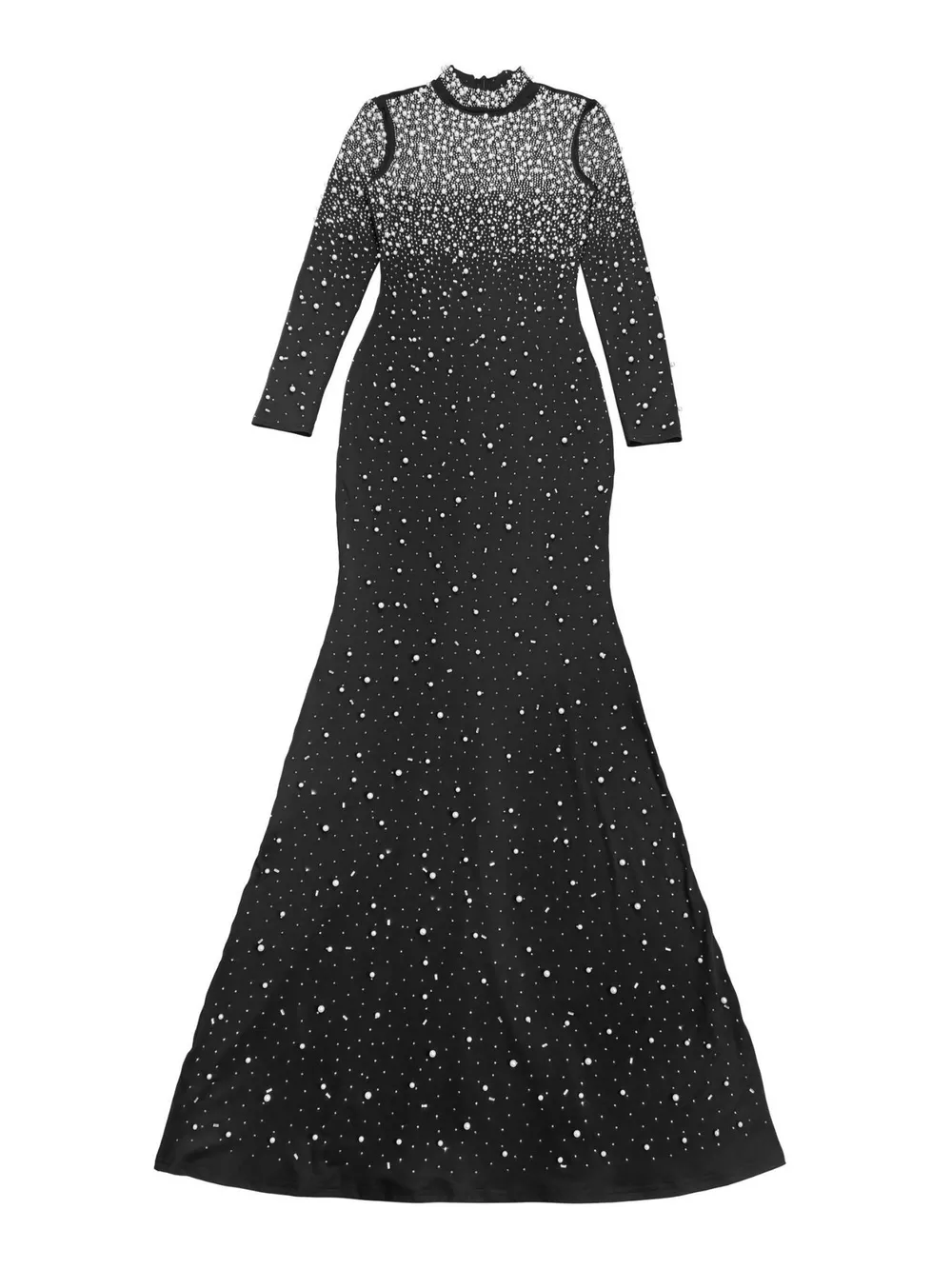Rhinestone Long Sleeve Mermaid Maxi Dress, image 3