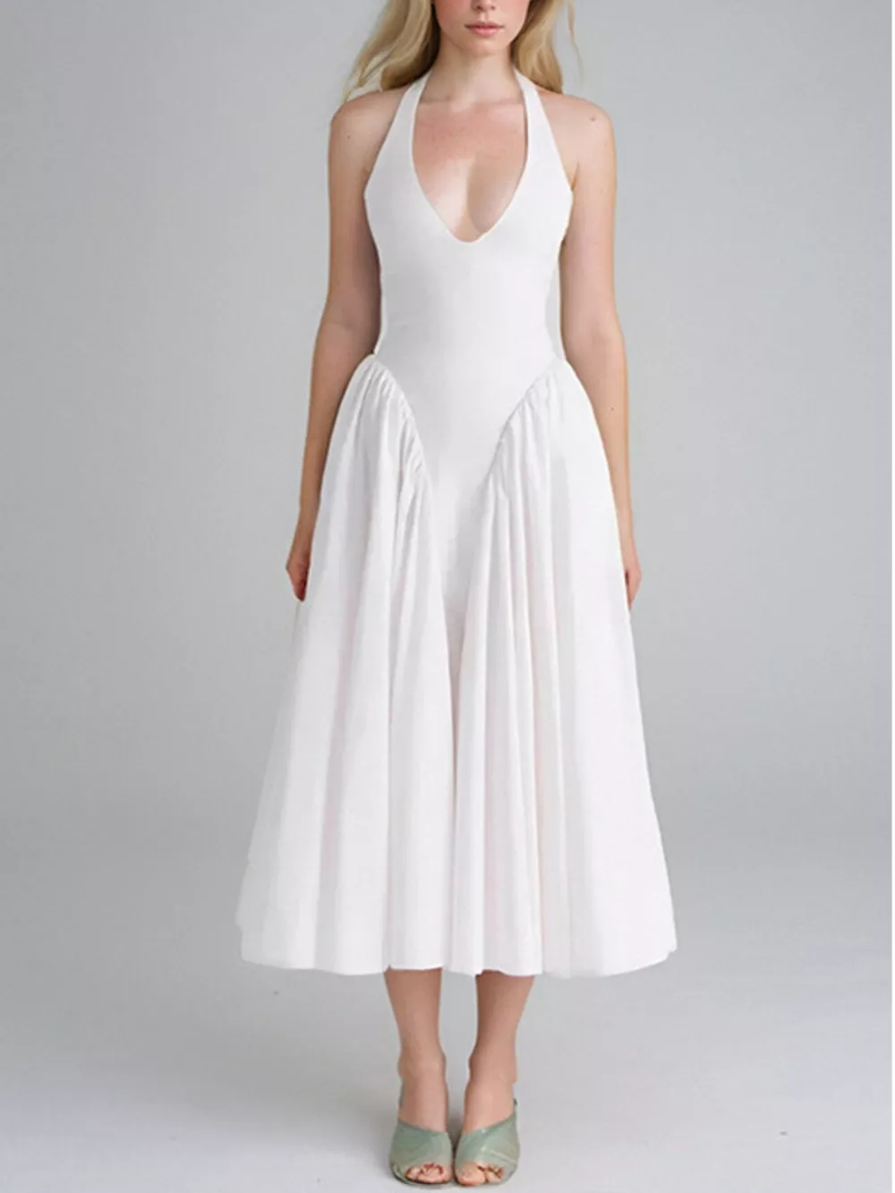 Halter Neck Midi Dress with Pockets, image 6