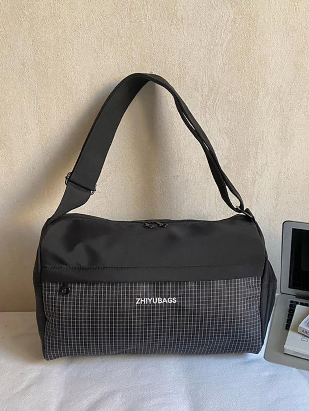 Plaid Oxford Cloth Travel Bag, image 2