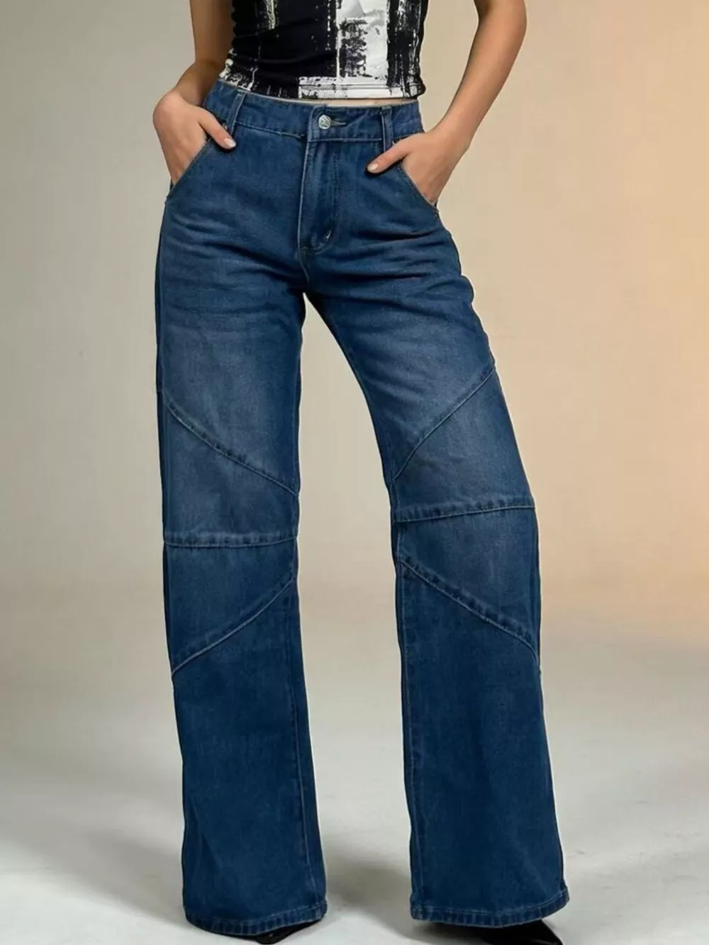 Vintage Wash Wide Leg Jeans, image 9