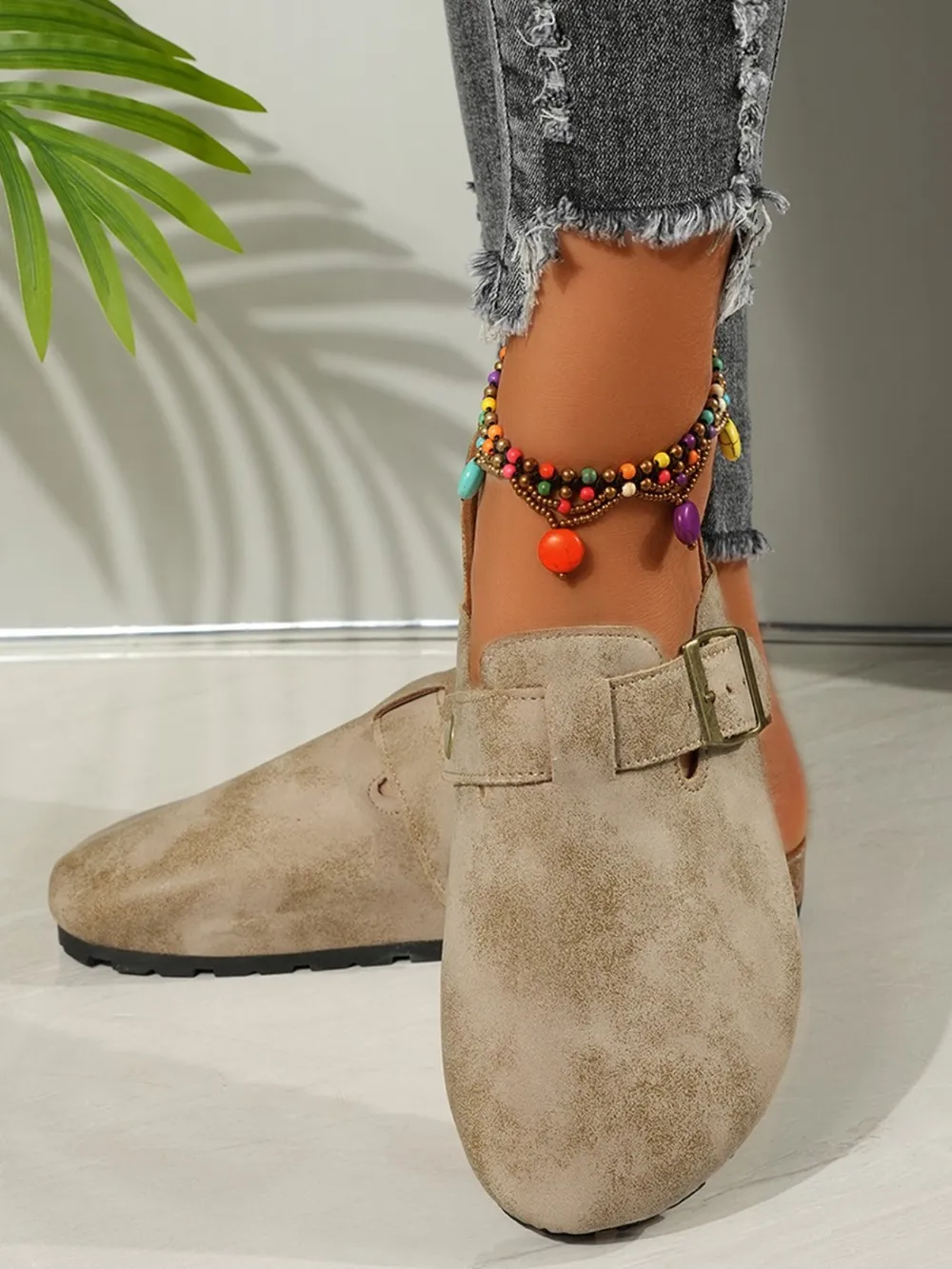 Round Toe Buckle Slip-Ons, image 2
