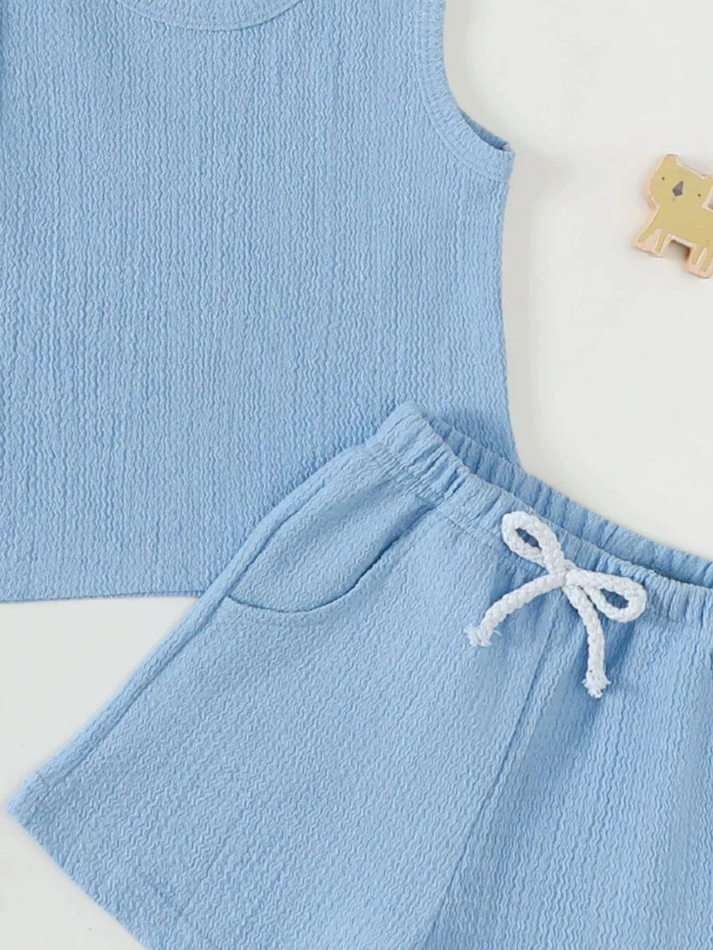 Children's Solid Color Tank and Shorts Set, image 5