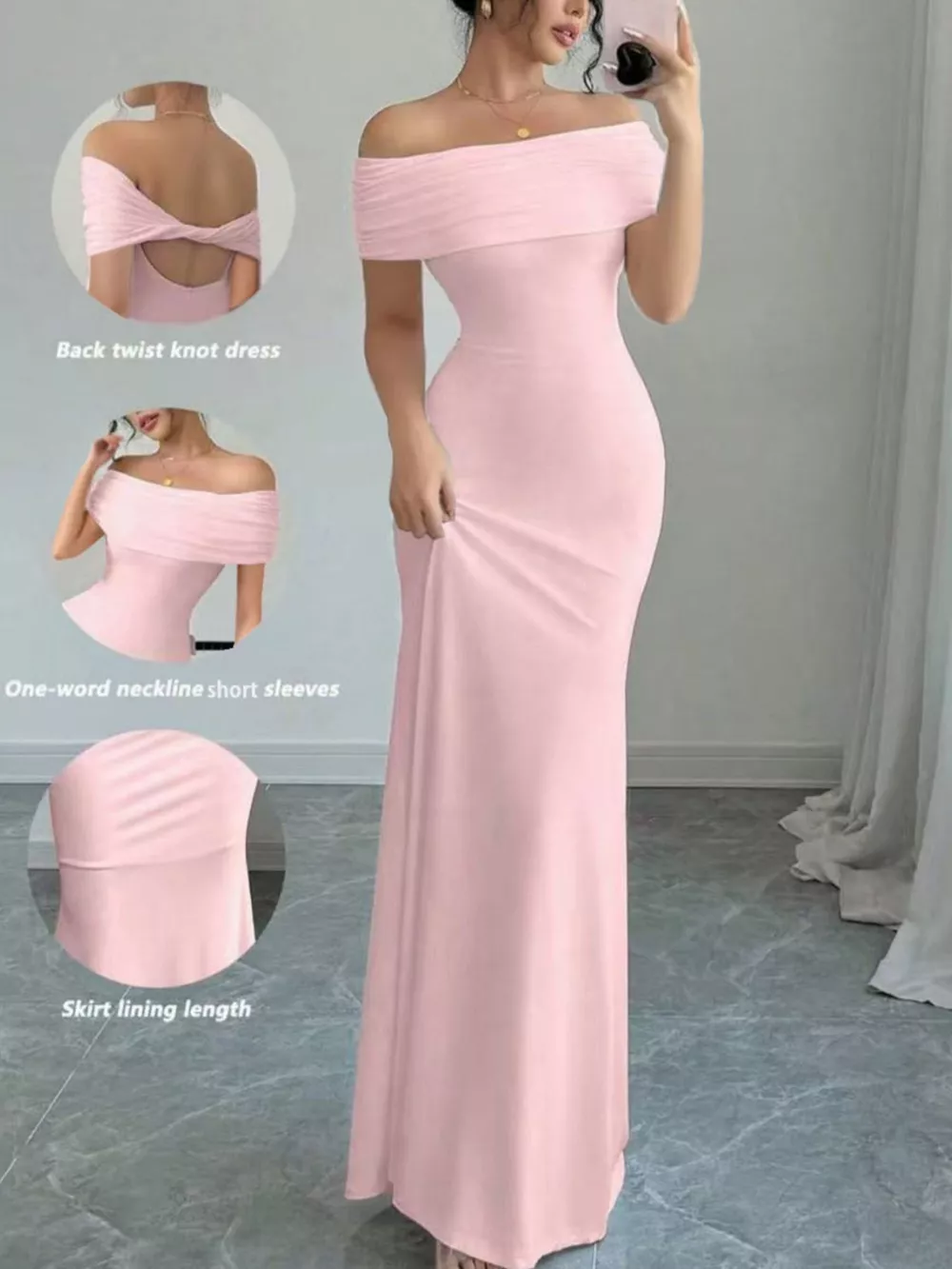 Off-Shoulder Bodycon Maxi Dress, image 4