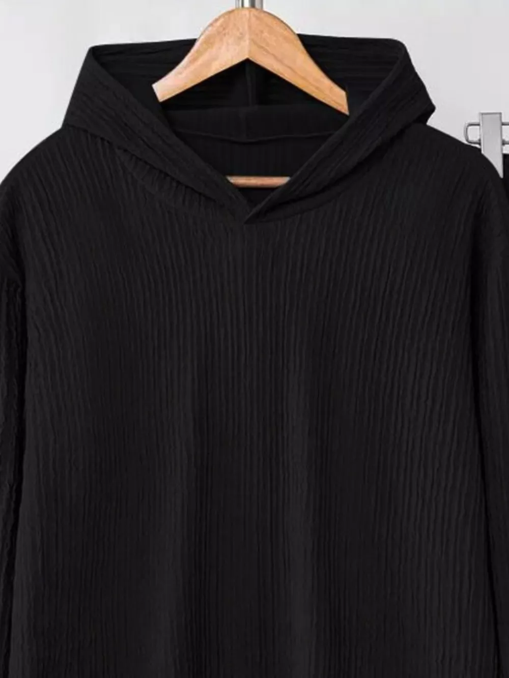 Textured Long Sleeve Hoodie and Pants Set, image 3