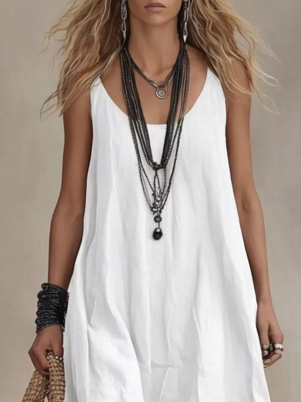 Full Size Scoop Neck Sleeveless Maxi Dress Plus Size, image 2