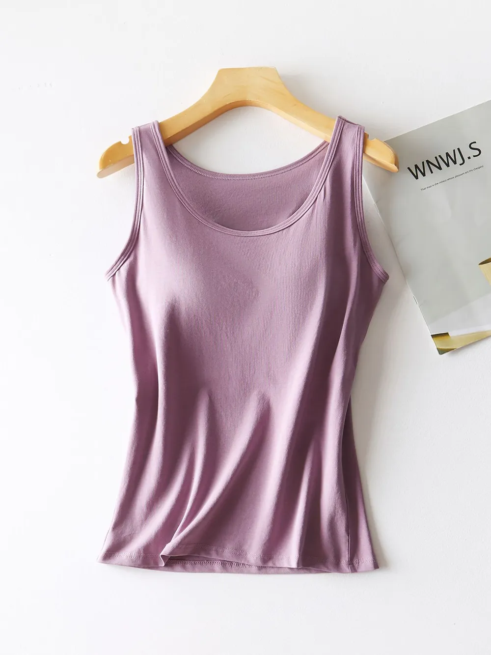 Round Neck Tank with Bra, image 13