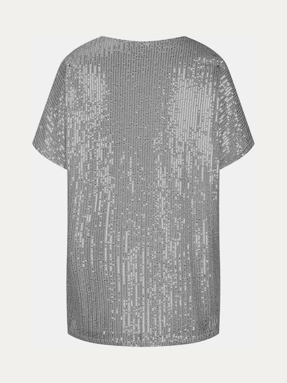 Full Size Sequin V-Neck Short Sleeve Top, image 17
