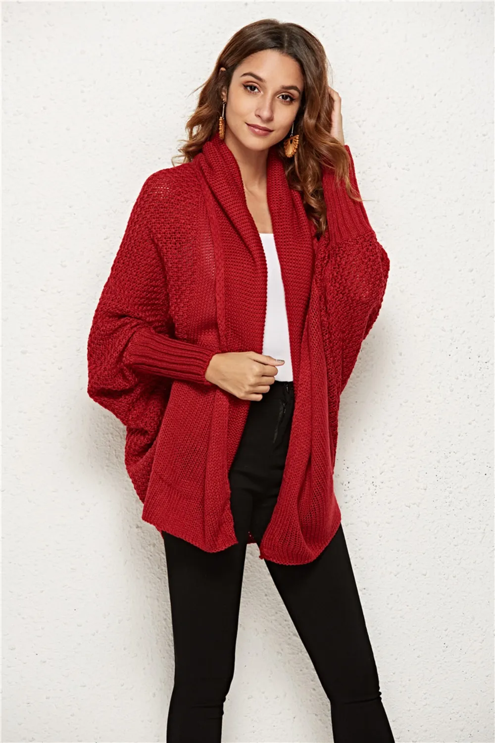 Open Front Batwing Sleeve Cardigan, image 9