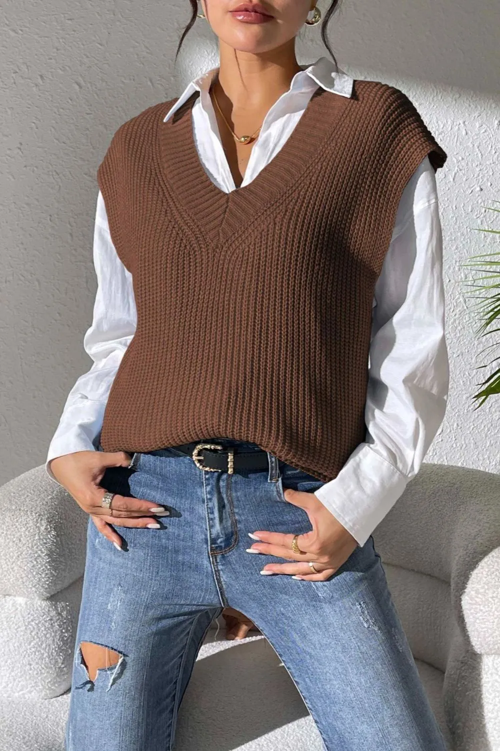 V-Neck Sweater Vest, image 12