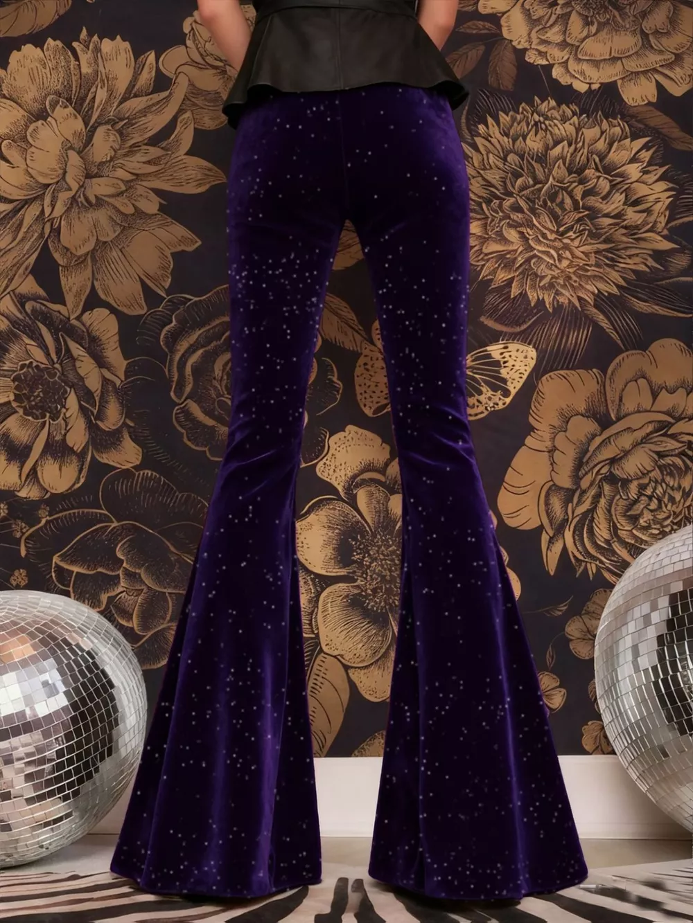 Velvet High Waist Flared Pants, image 18
