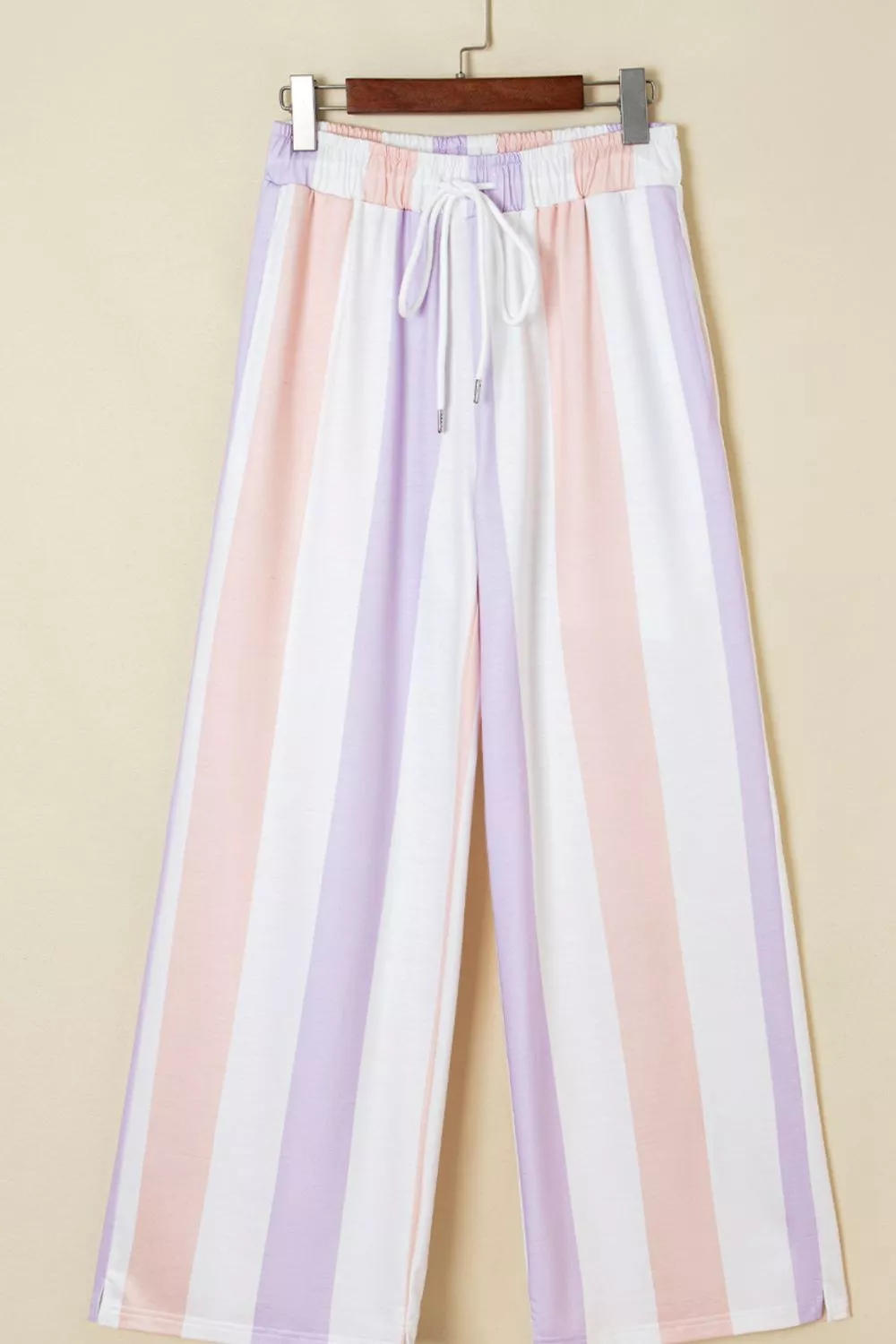 Stripe Multicolored Print Drawstring Loose Pants with Side Pockets, image 6