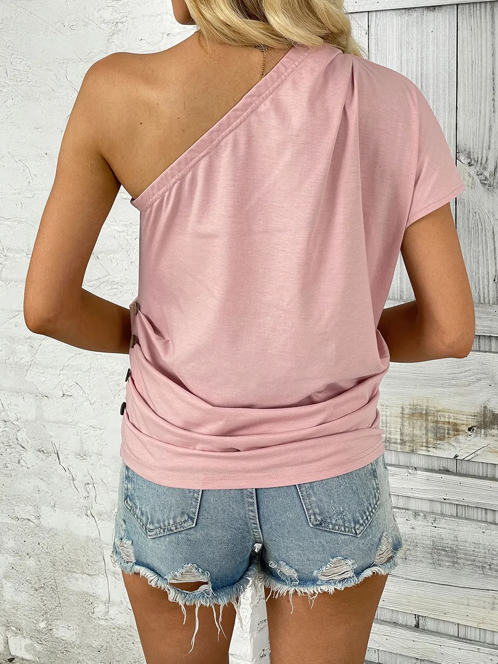 One Shoulder Short Sleeve T-Shirt, image 2