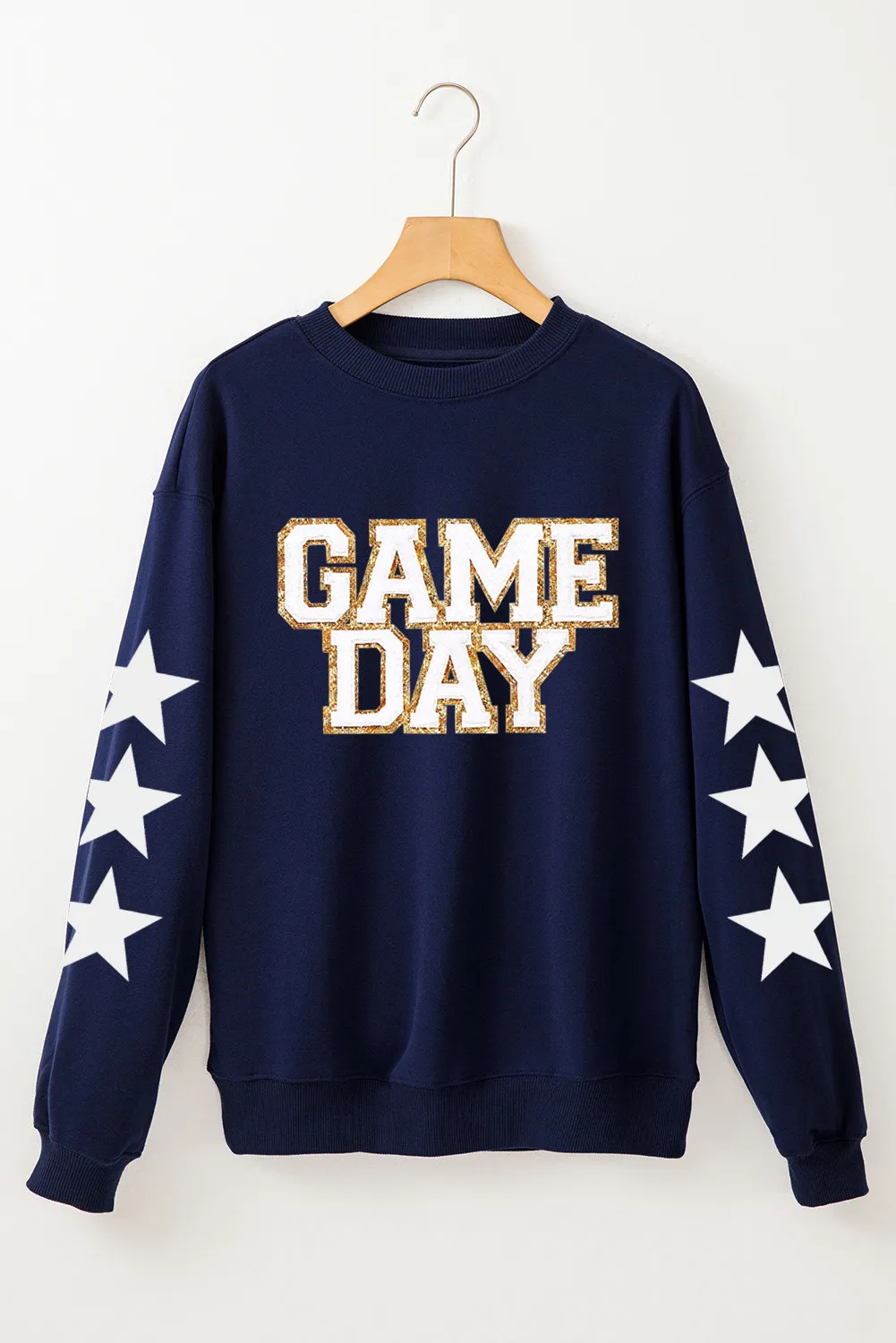 GAME DAY Star Round Neck Long Sleeve Sweatshirt, image 3