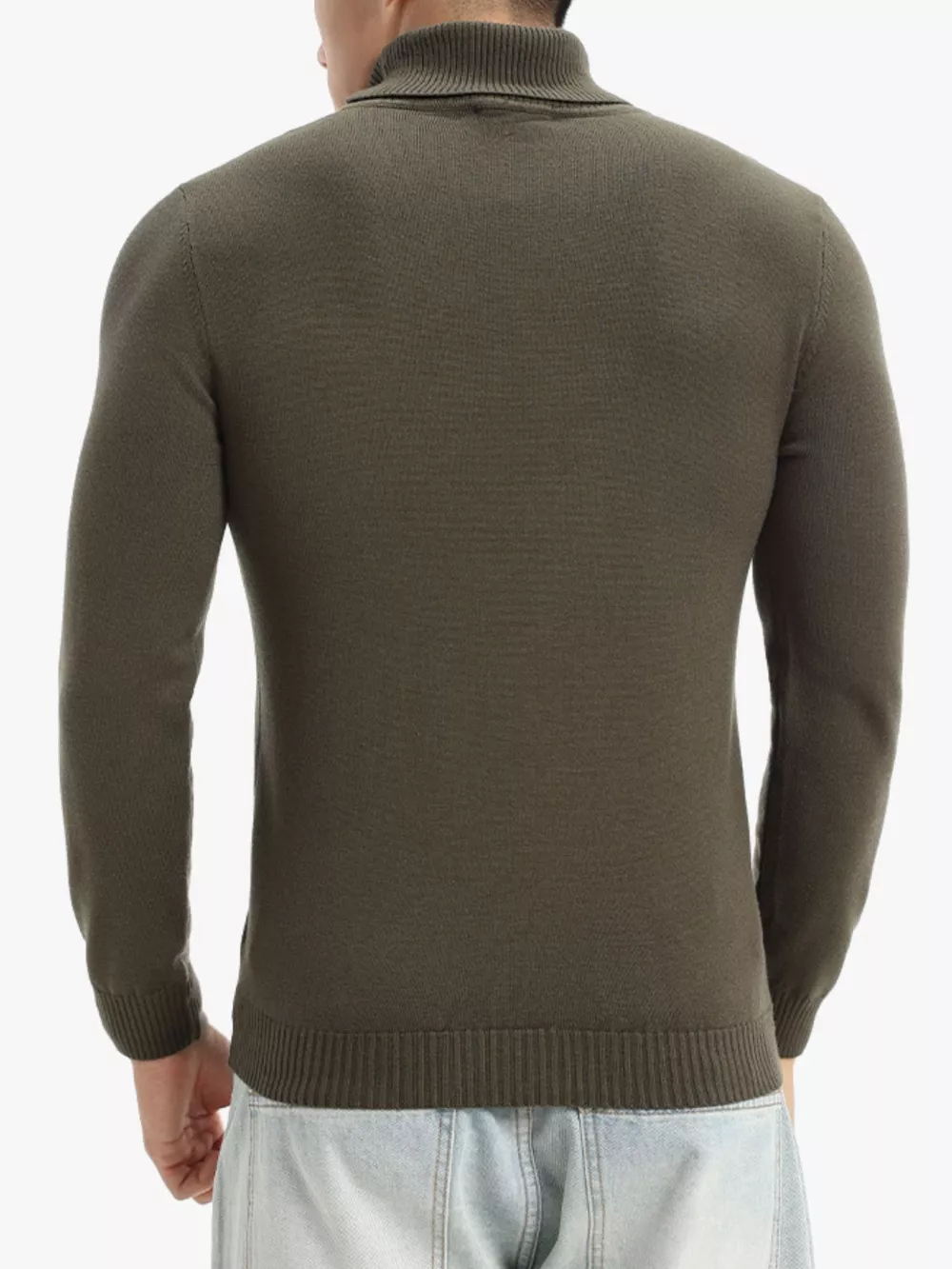 Men's Plus Size Turtleneck Long Sleeve Sweater, image 7