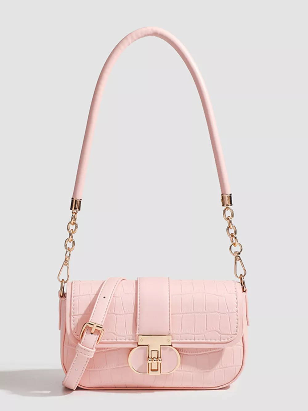 Textured Flap Shoulder Bag